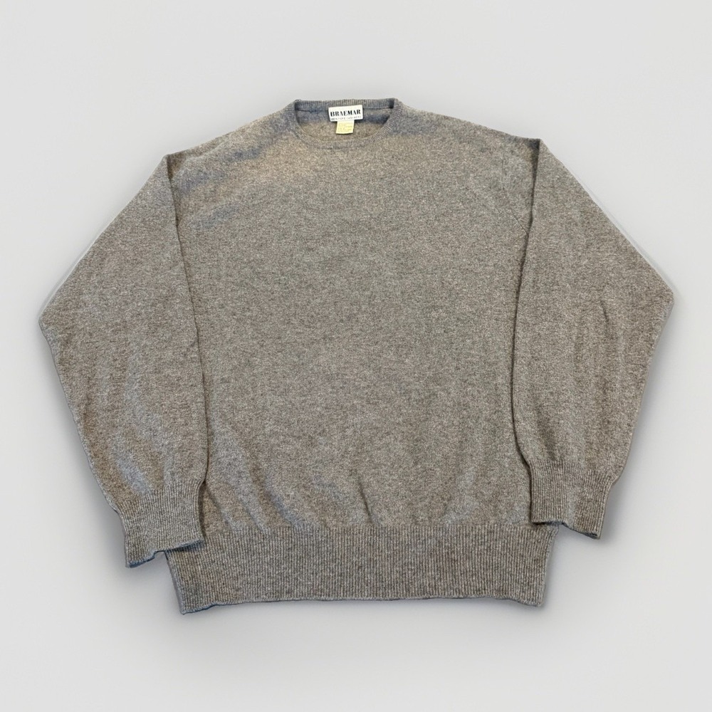 Vtg Braemar 100% Pure Cashmere Crewneck Sweater Gray S Relaxed Fit Luxury Knit